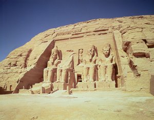 Fasad av Ramses II-templet, Nya kungariket, c.1279-1213 f.Kr